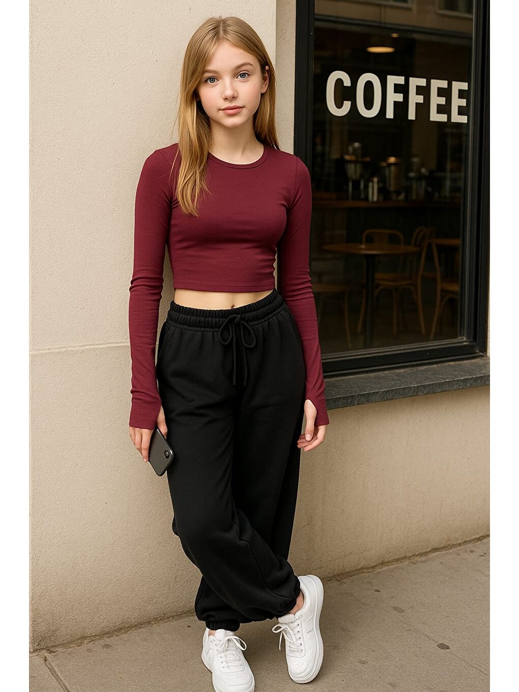 Bordo Parmak Geçmeli Crop Top Bluz Viskon Badi-3