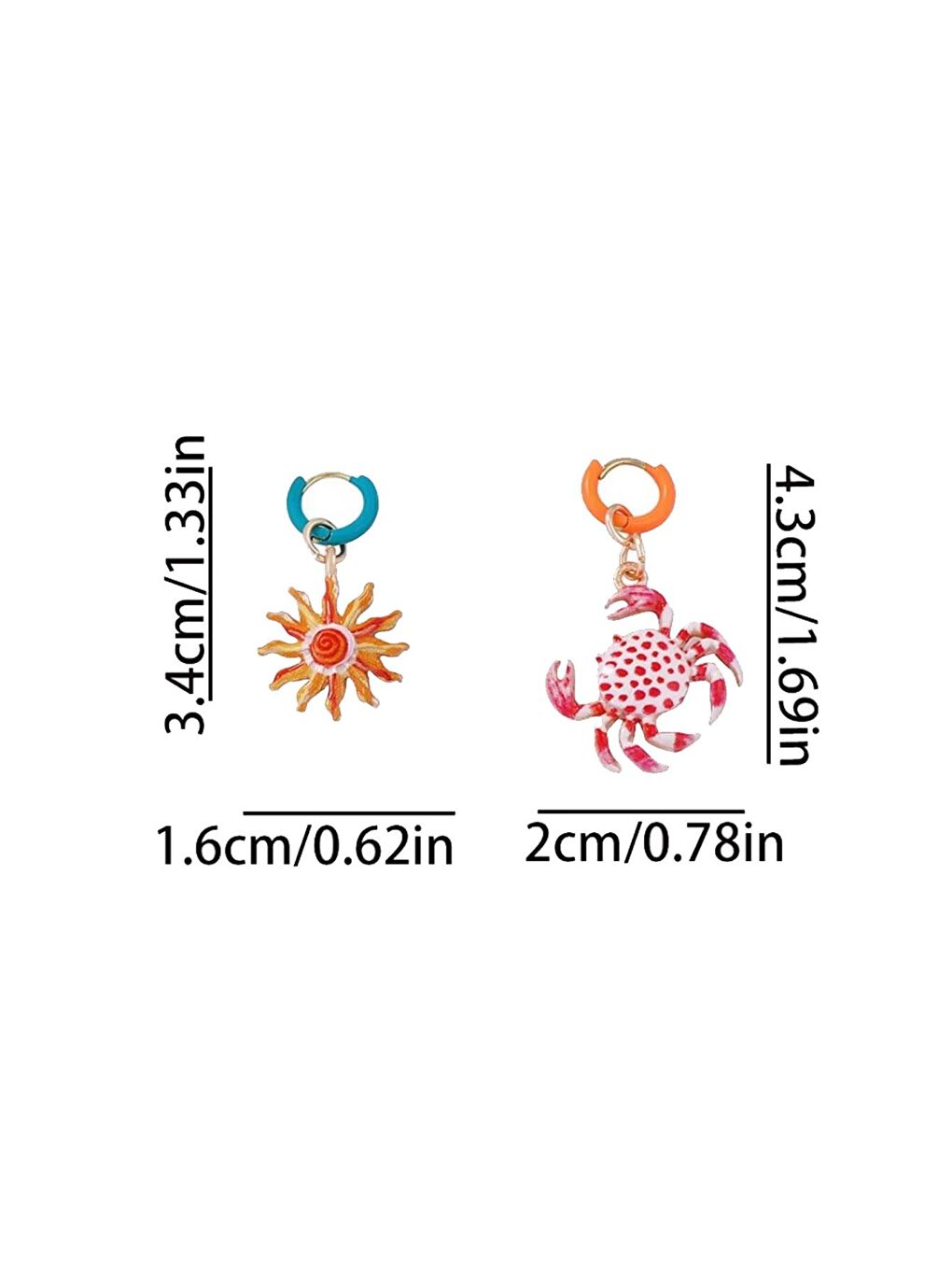 Sarı Yengeç ve Güneş Mineli Asimetrik Küpe-2