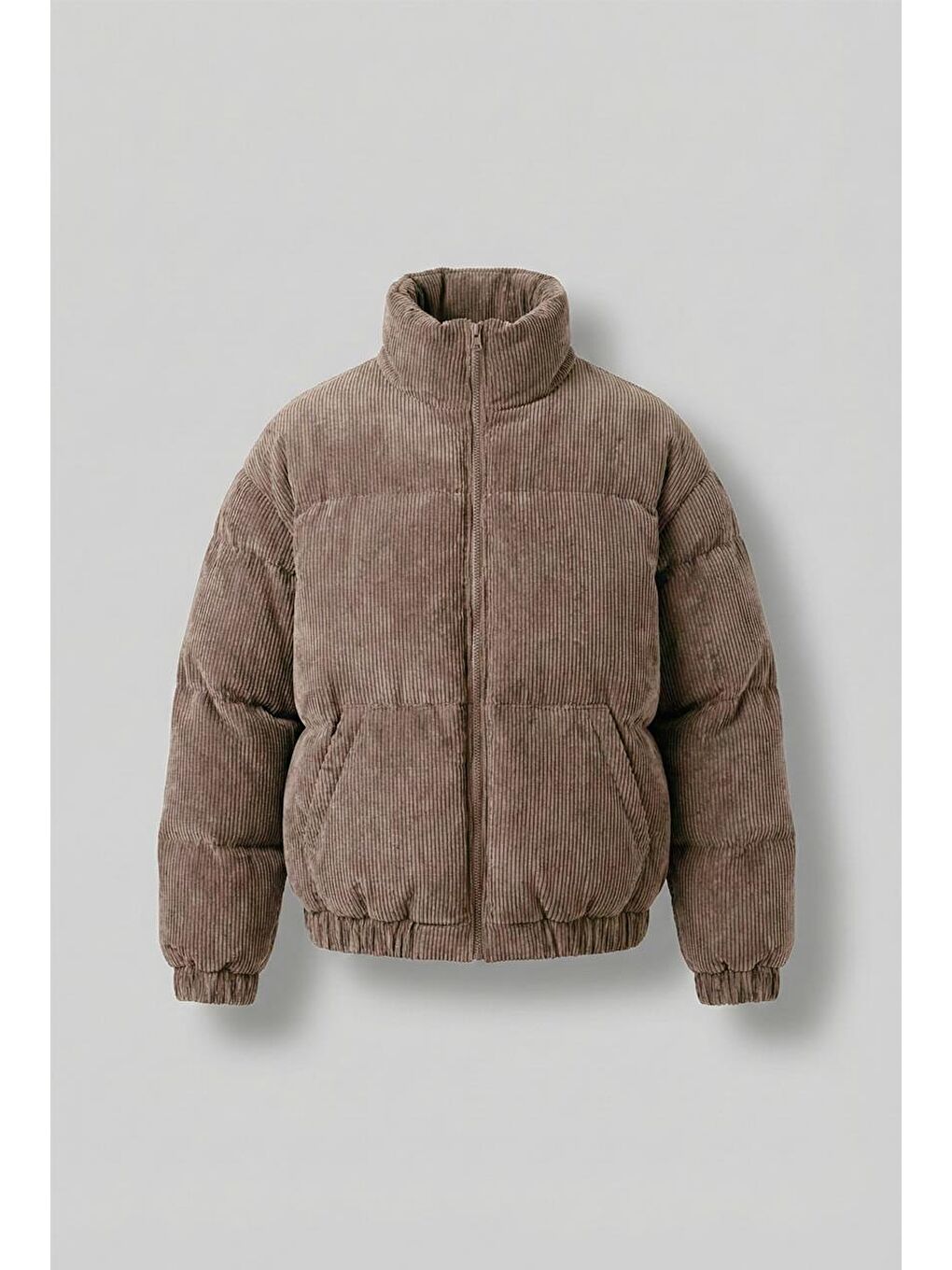 Kahverengi Erkek Dolgulu Fitilli Kadife Mont Açık Kahve