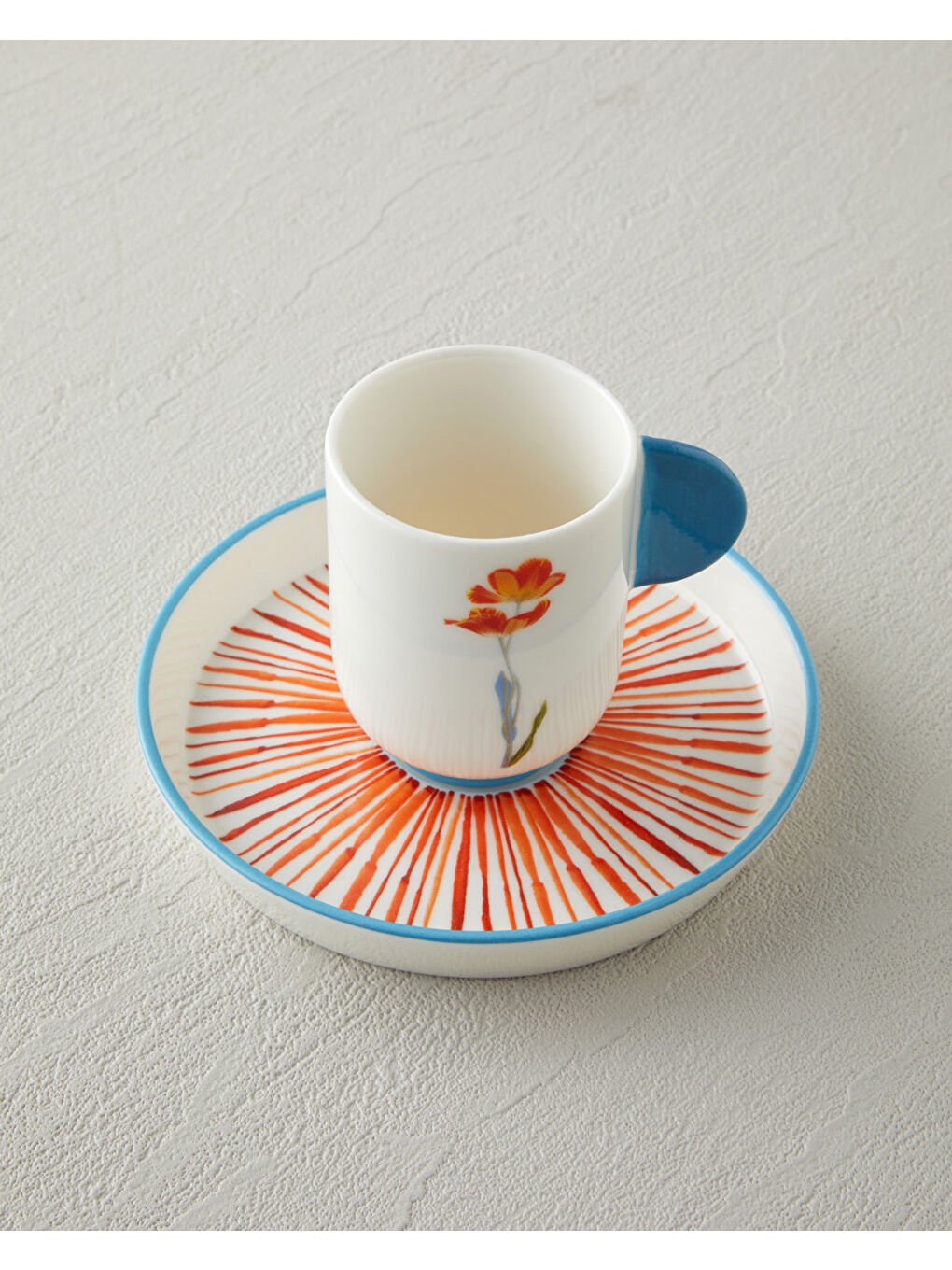 Beyaz Bright Blossom Porselen 4 Parça 2 Kişilik Kahve Fincan Takımı 90 ml Renkli-2