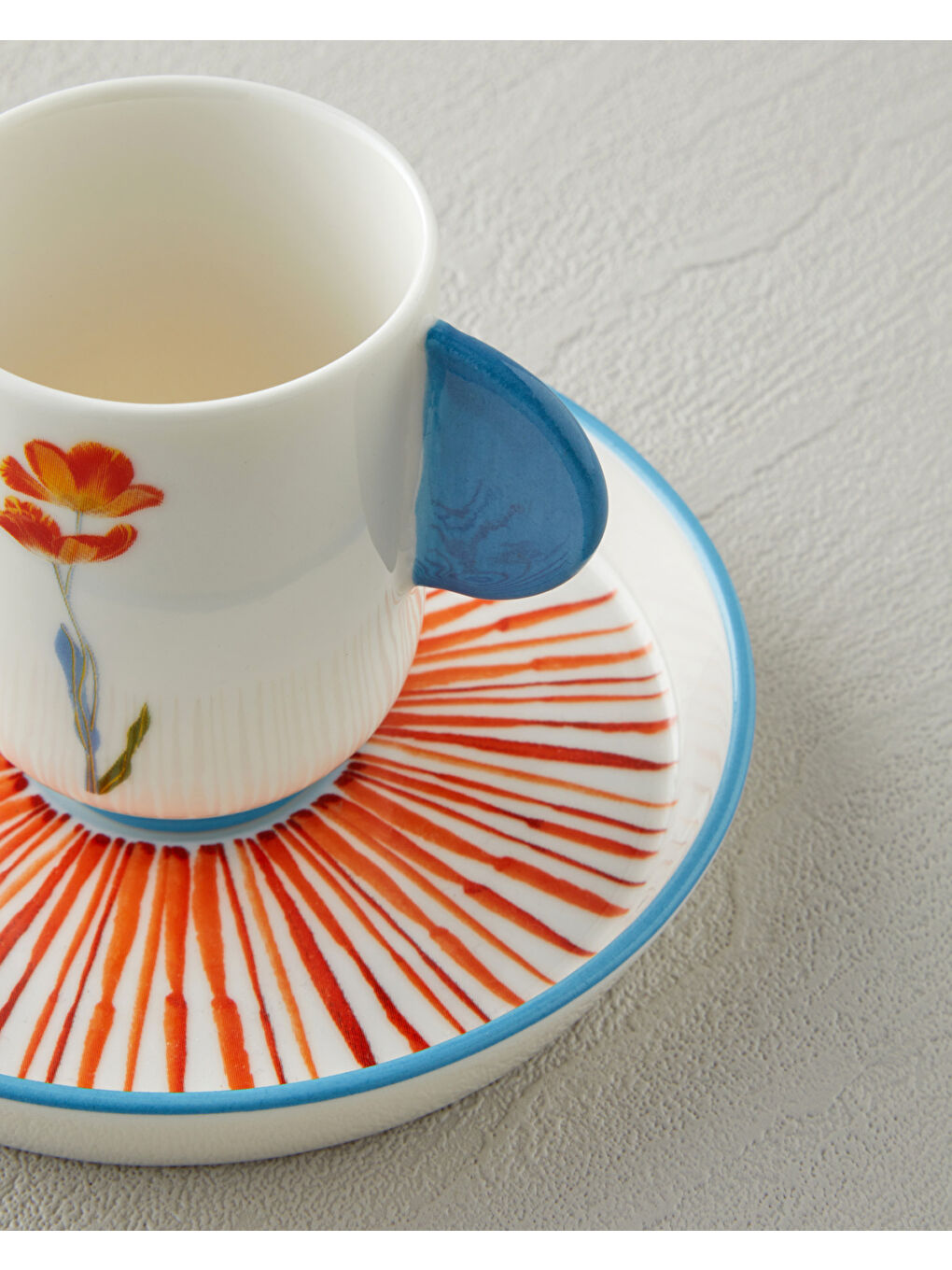 Beyaz Bright Blossom Porselen 4 Parça 2 Kişilik Kahve Fincan Takımı 90 ml Renkli-3