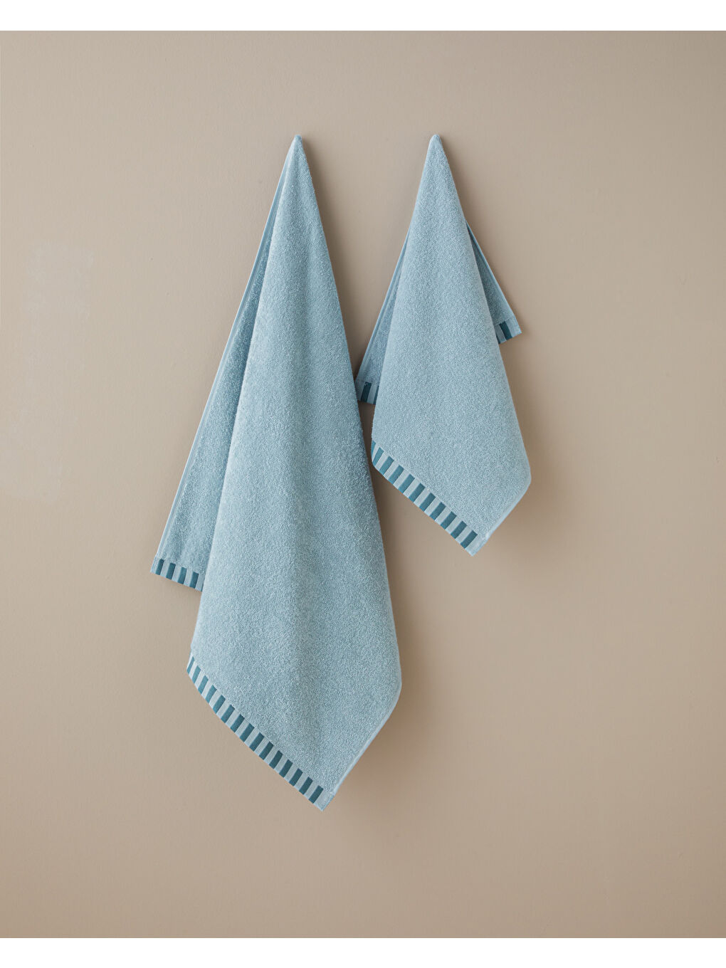 Yeşil Stripe Edge Pamuk Banyo Havlusu 70x140 cm Mint-3