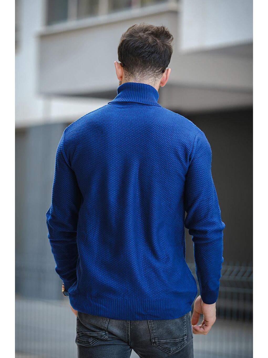 Mavi Seka 500 Slim Fit Petek Örgü Erkek Tam Balıkçı Kazak-2