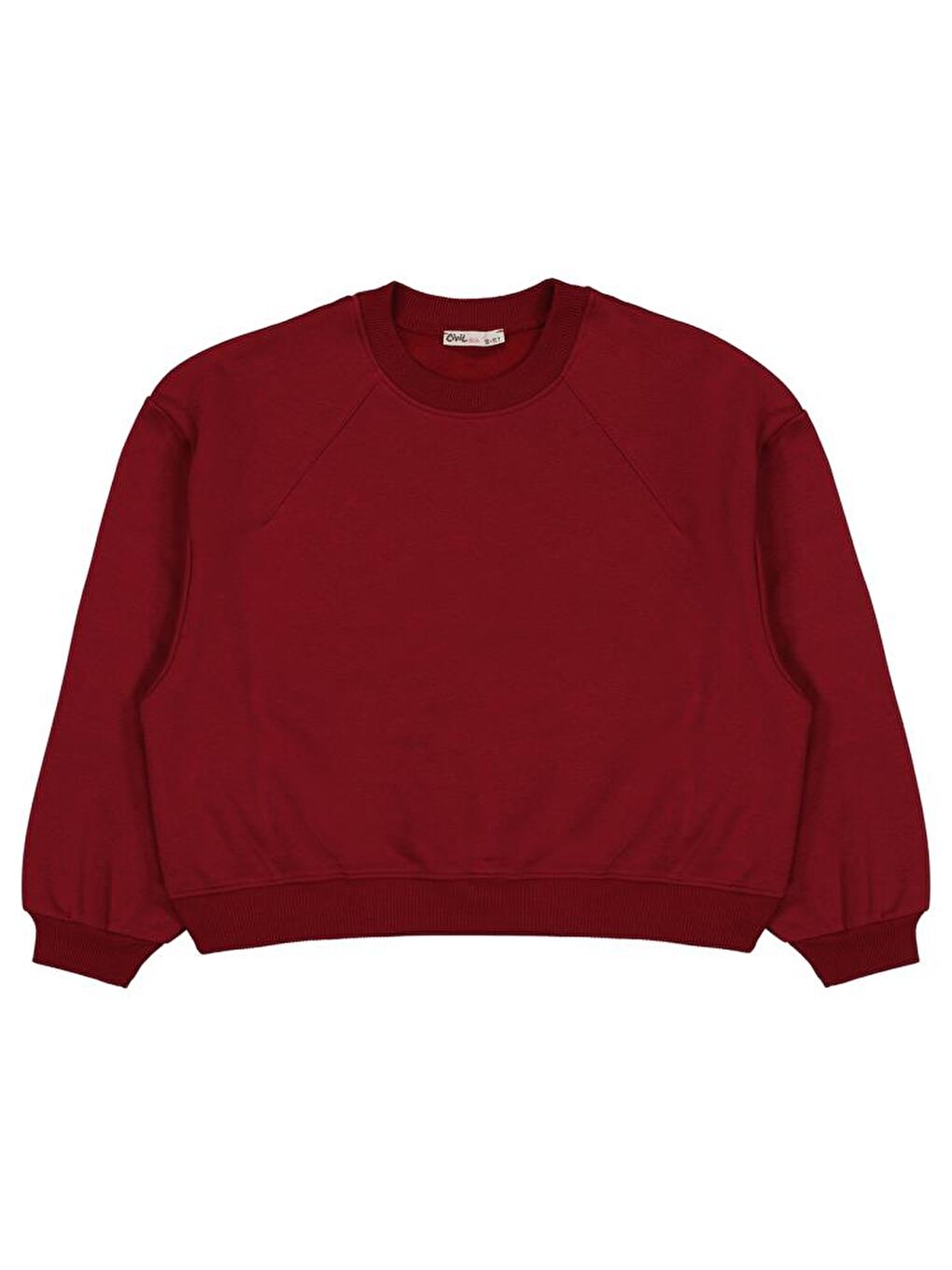 Girls Düz 10-13 Yaş Sweatshirt - Bordo12-13 Yaş