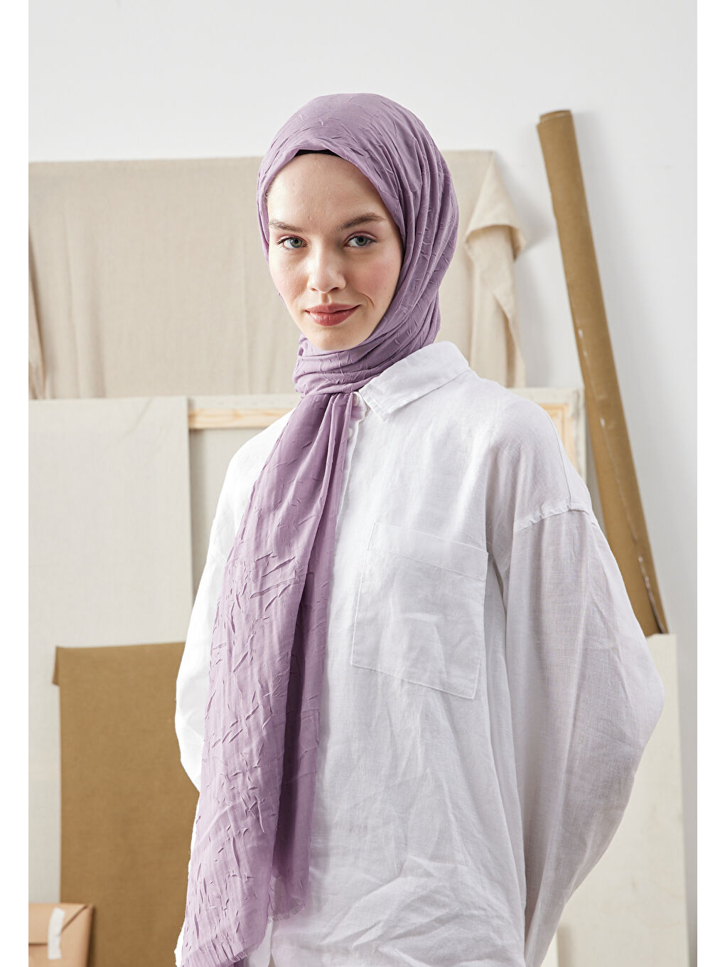 Mor Bambu Şal Orkide