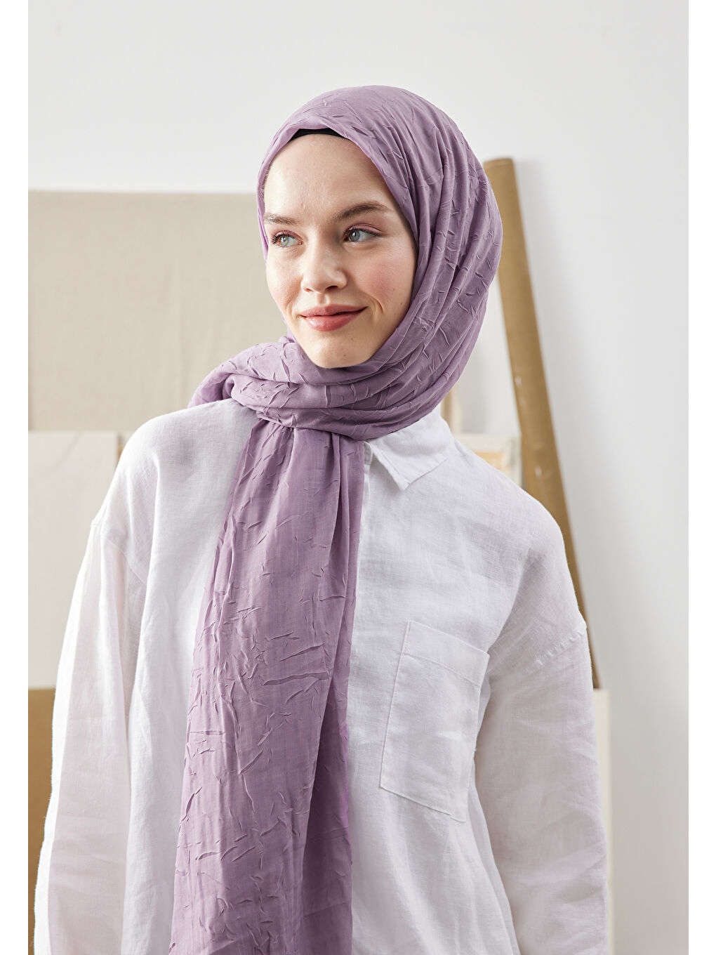 Mor Bambu Şal Orkide-1