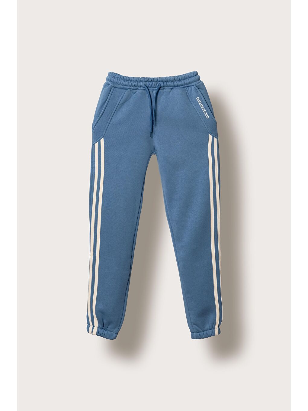 Mavi 3 İp Fearless Nothing  Baskılı Yanlar Çizgili Erkek  Çocuk Eşofman Altı