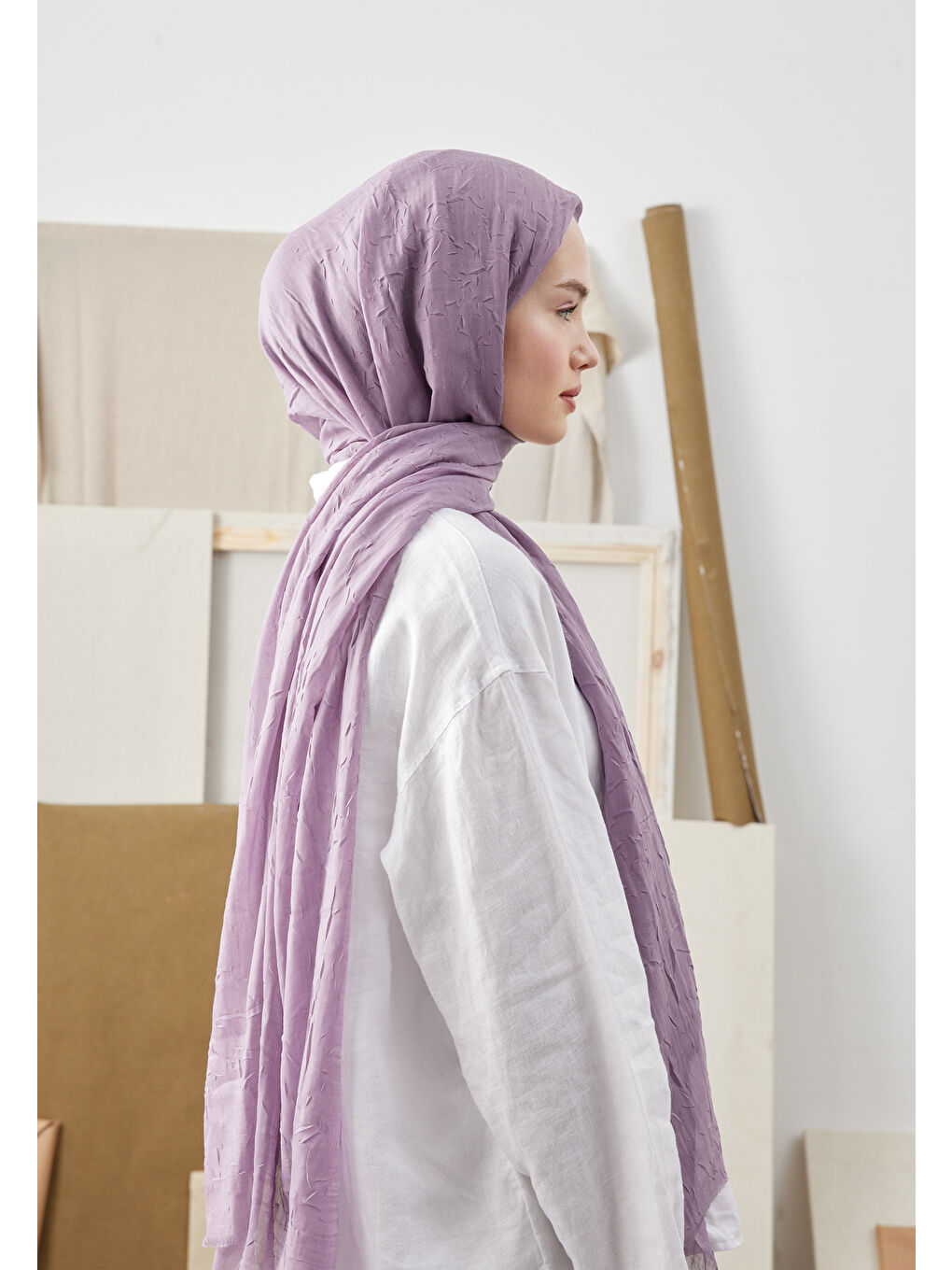 Mor Bambu Şal Orkide-3