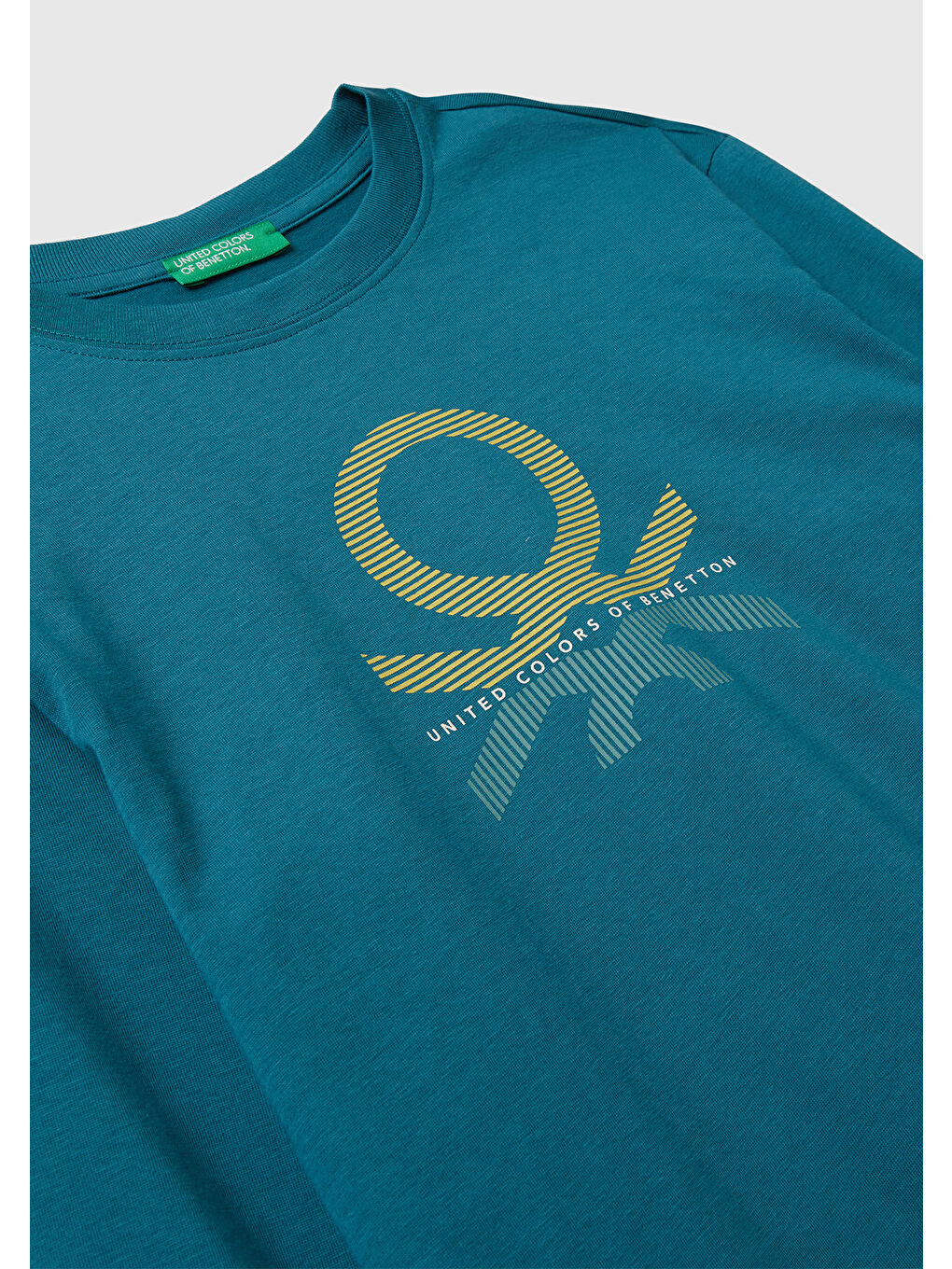 Erkek Çocuk Petrol Mavisi Önü Logo Baskılı Bisiklet Yaka Jarse Uzun Kollu T-shirt-2