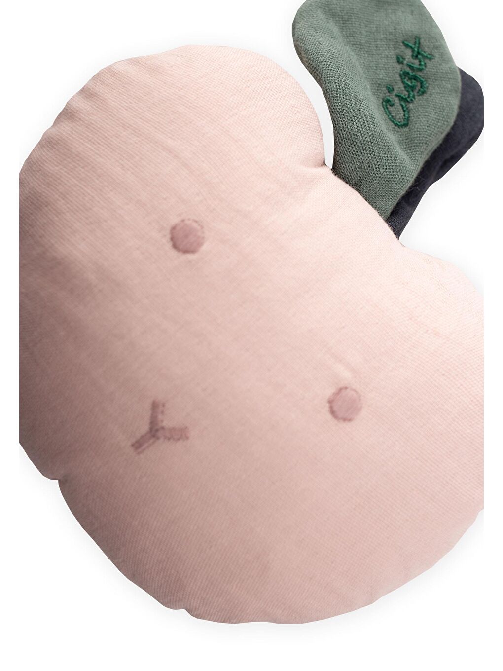 Müslin Çıngıraklı Elma Oyuncak Pudra Pembe-1