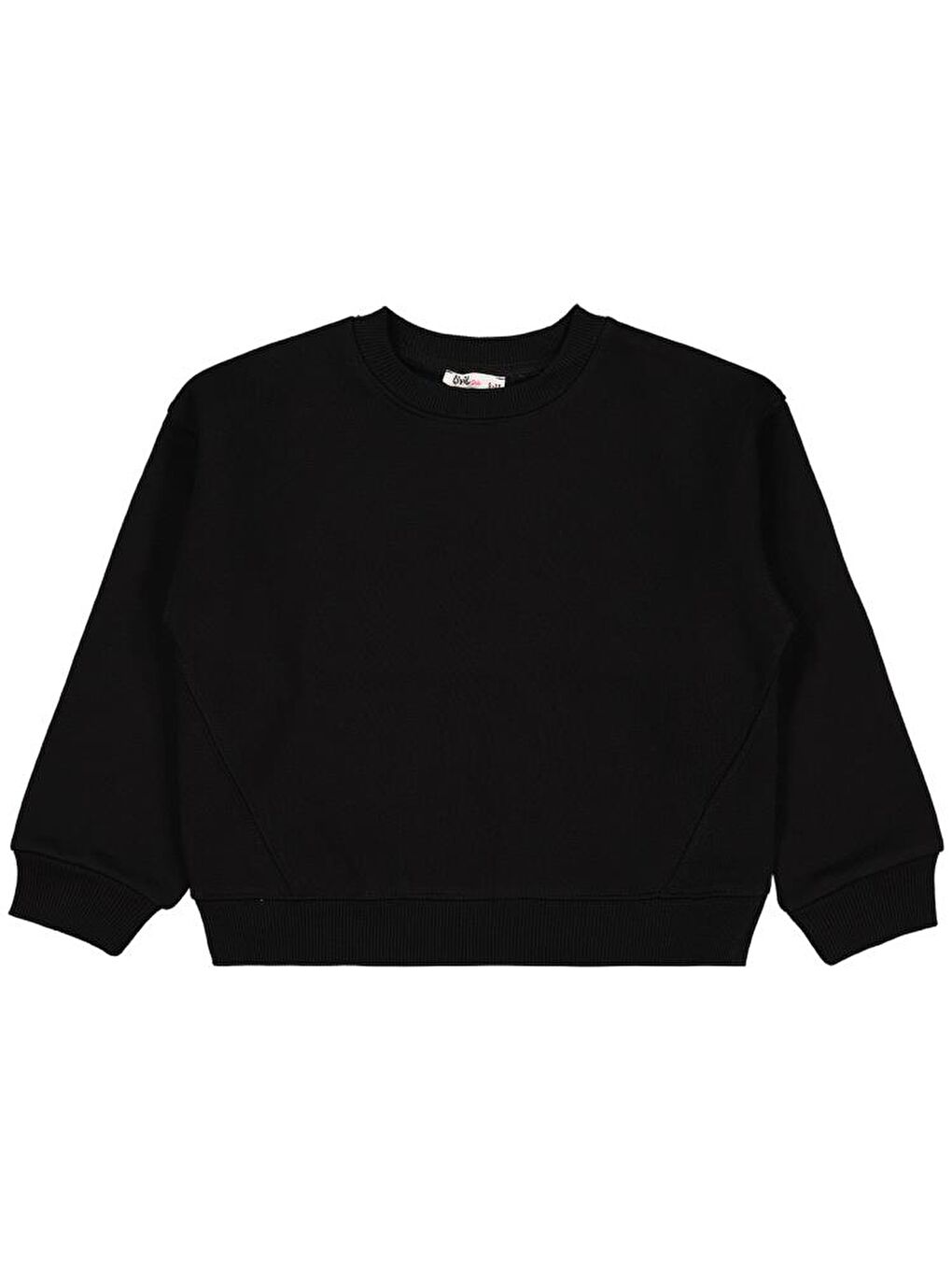 Girls Düz 6-9 Yaş Sweatshirt - Siyah9-10 Yaş