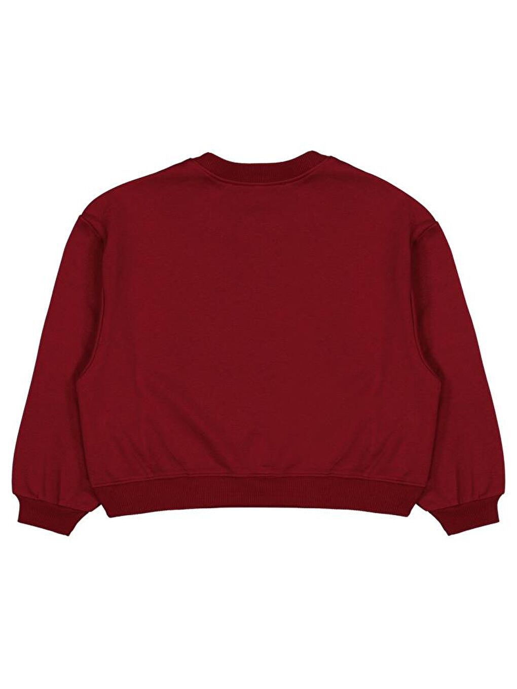 Girls Düz 10-13 Yaş Sweatshirt - Bordo12-13 Yaş-1