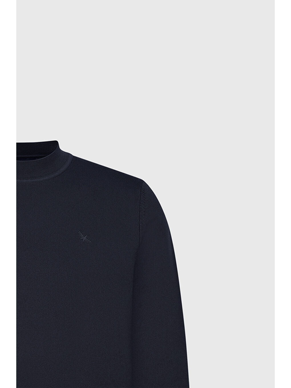 Erkek Lacivert Standart Fit Normal Kesim Yarım Balıkçı Yaka Basic Triko Kazak-6