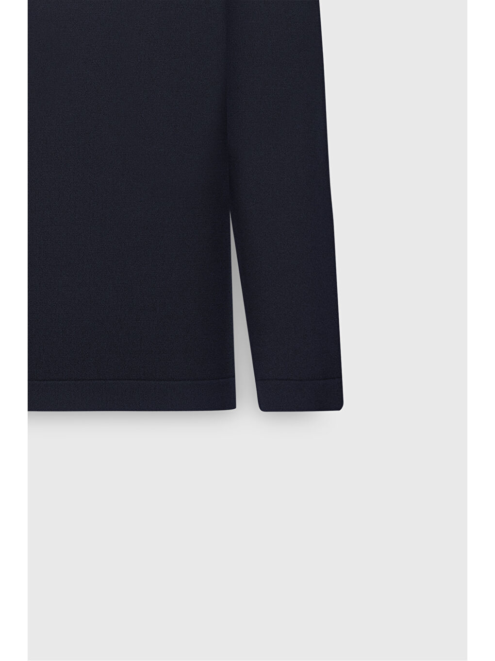 Erkek Lacivert Standart Fit Normal Kesim Yarım Balıkçı Yaka Basic Triko Kazak-7