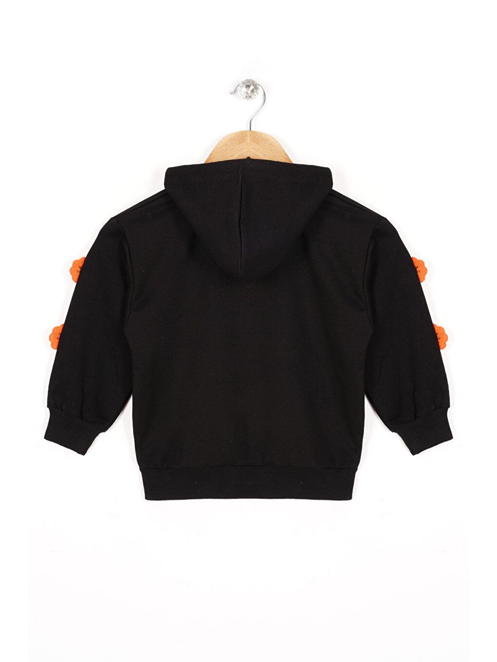 Kapüşonlu Uzun Kol Siyah Renk Kız Çocuk Sweatshirt-1