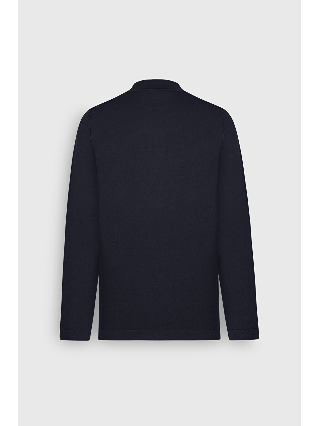 Erkek Lacivert Standart Fit Normal Kesim Yarım Balıkçı Yaka Basic Triko Kazak-8