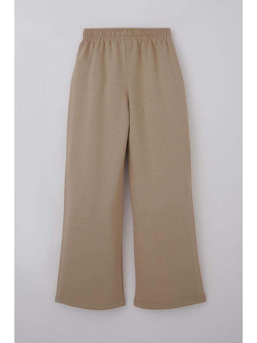 Kız Çocuk Eşofman Altı Çima Dikiş Detaylı Bağcık Aksesuarlı Cepli Bej (9-14 Yaş)-1