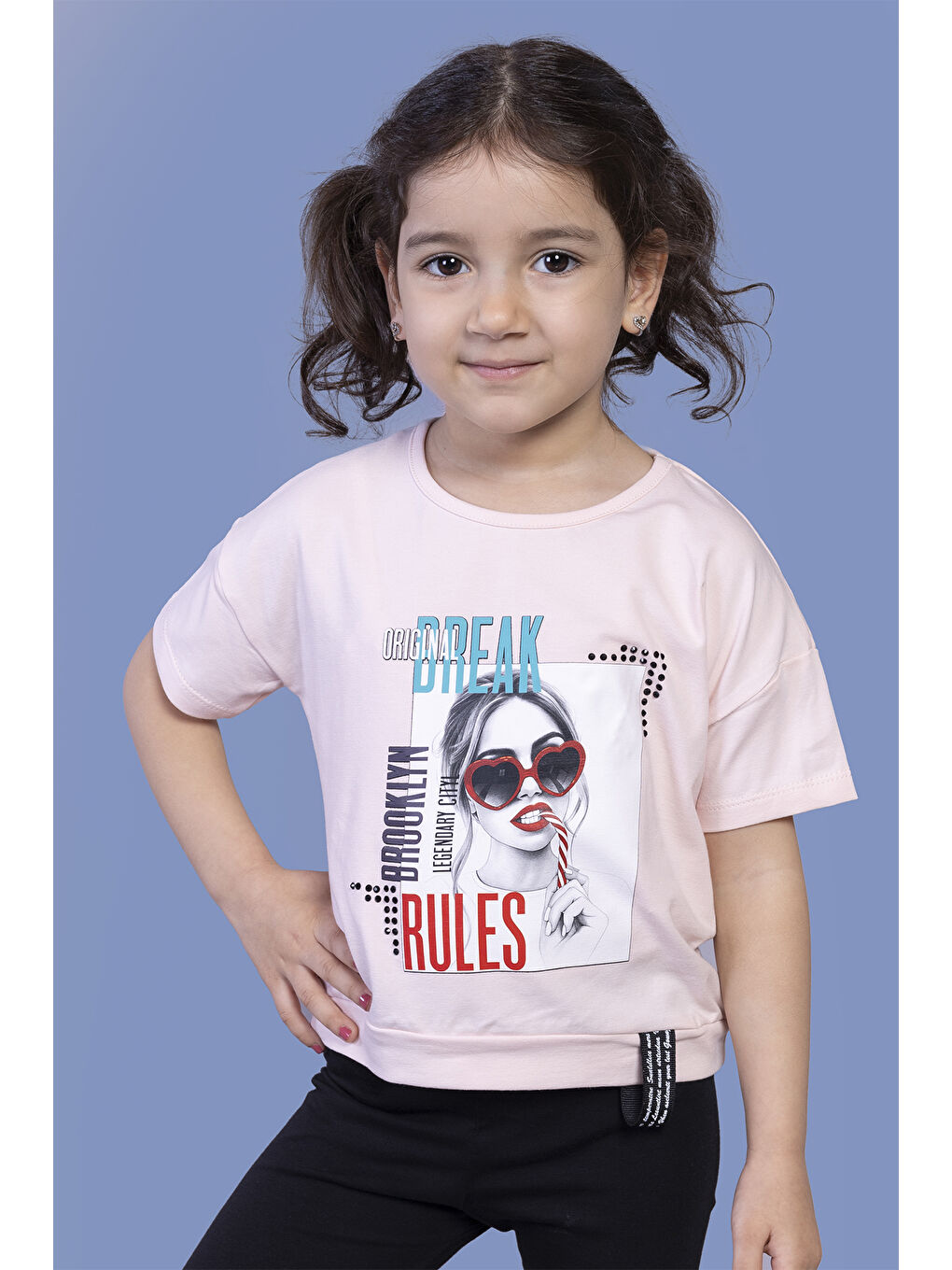 Pembe Kız Çocuk Dijital Baskılı Tişört