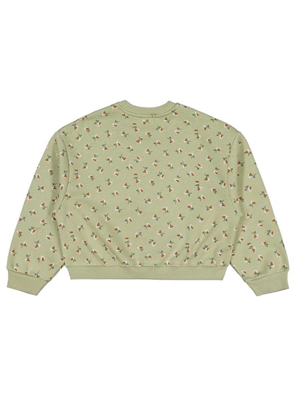 Girls Çıtır Çiçek Desenli 10-13 Yaş Sweatshirt - Haki 10-11 Yaş-1