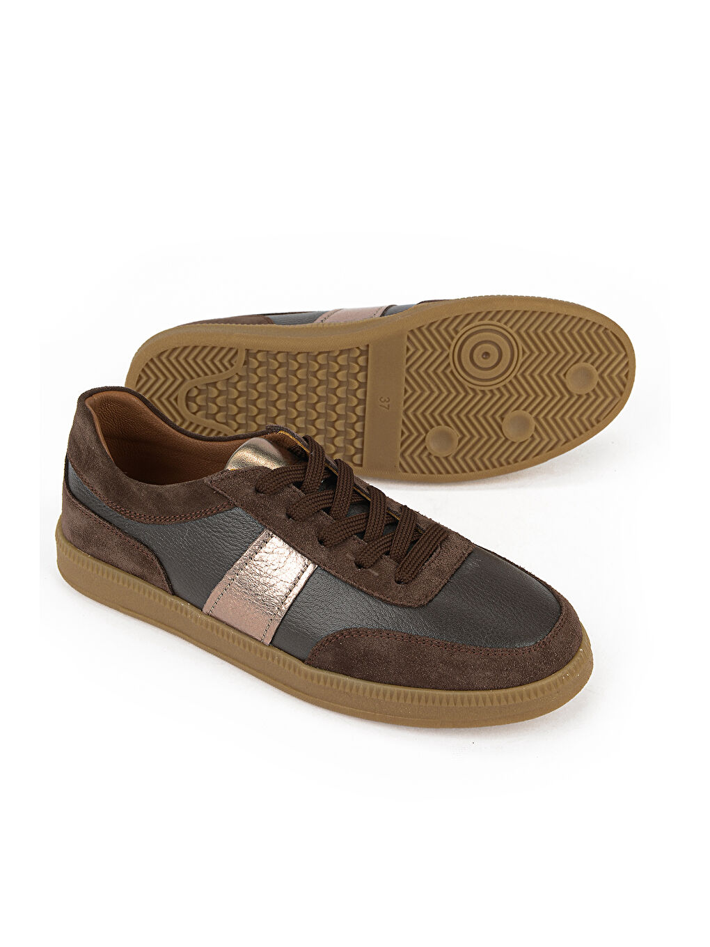 Kahverengi Kadın Hakiki Deri Günlük Ayakkabı 161359Z804 Kahve-3