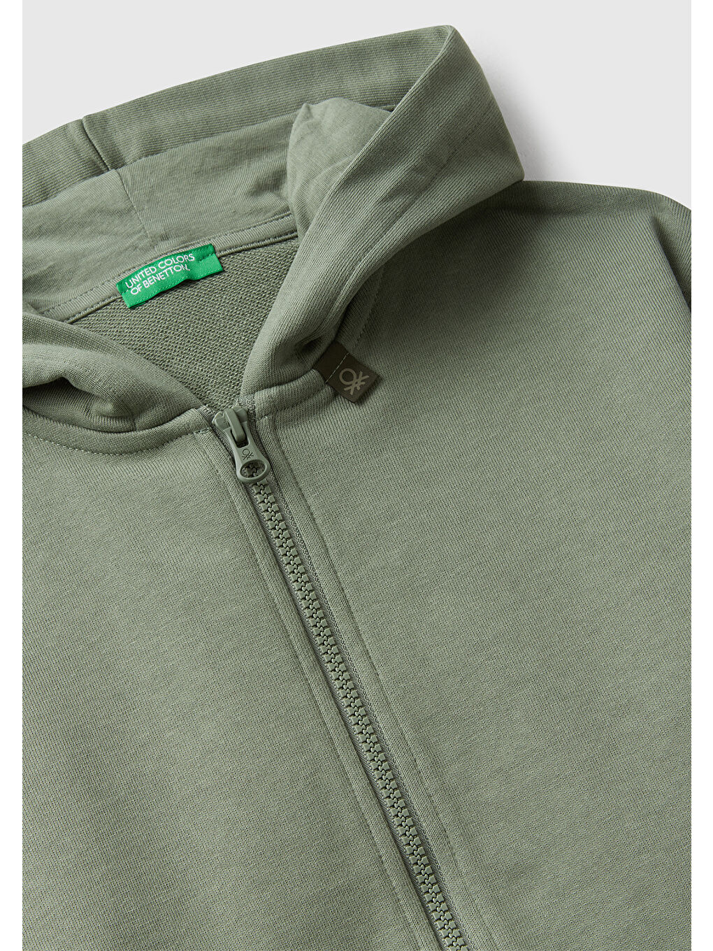 Erkek Çocuk Haki Logolu Etiket Detaylı Fermuarlı Kapüşonlu Sweatshirt-2