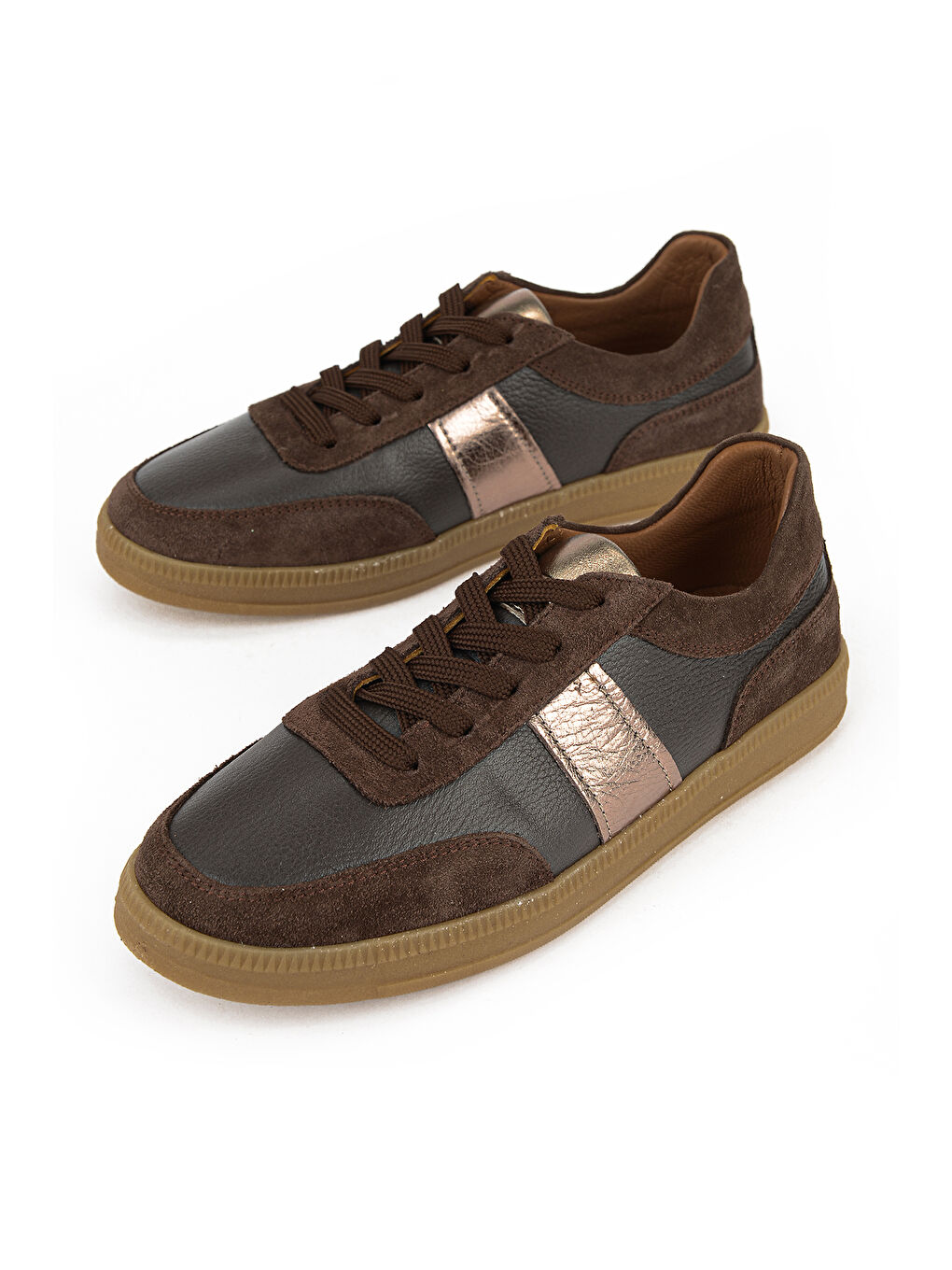 Kahverengi Kadın Hakiki Deri Günlük Ayakkabı 161359Z804 Kahve-4