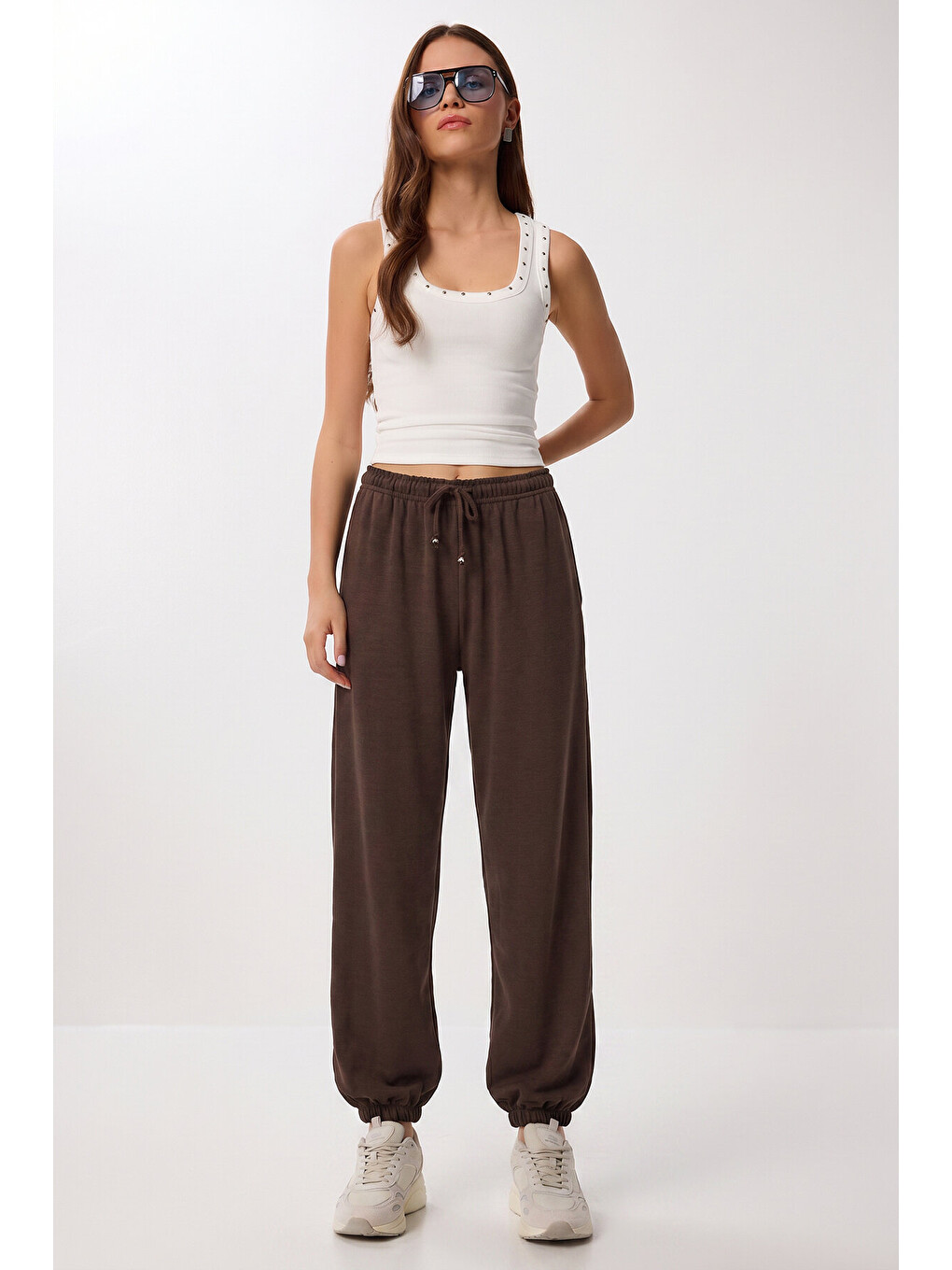 Kahverengi Cepli Modal Jogger Eşofman Altı KAHVERENGİ LUB0365