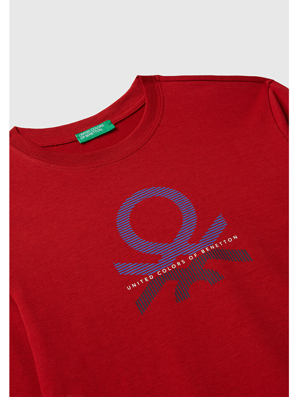 Erkek Çocuk Kırmızı Önü Logo Baskılı Bisiklet Yaka Jarse Uzun Kollu T-shirt-2