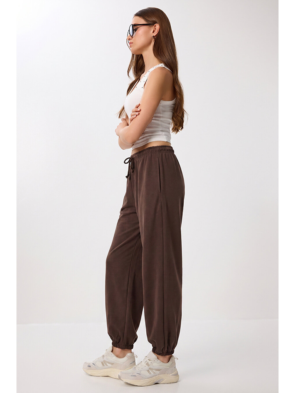 Kahverengi Cepli Modal Jogger Eşofman Altı KAHVERENGİ LUB0365-2