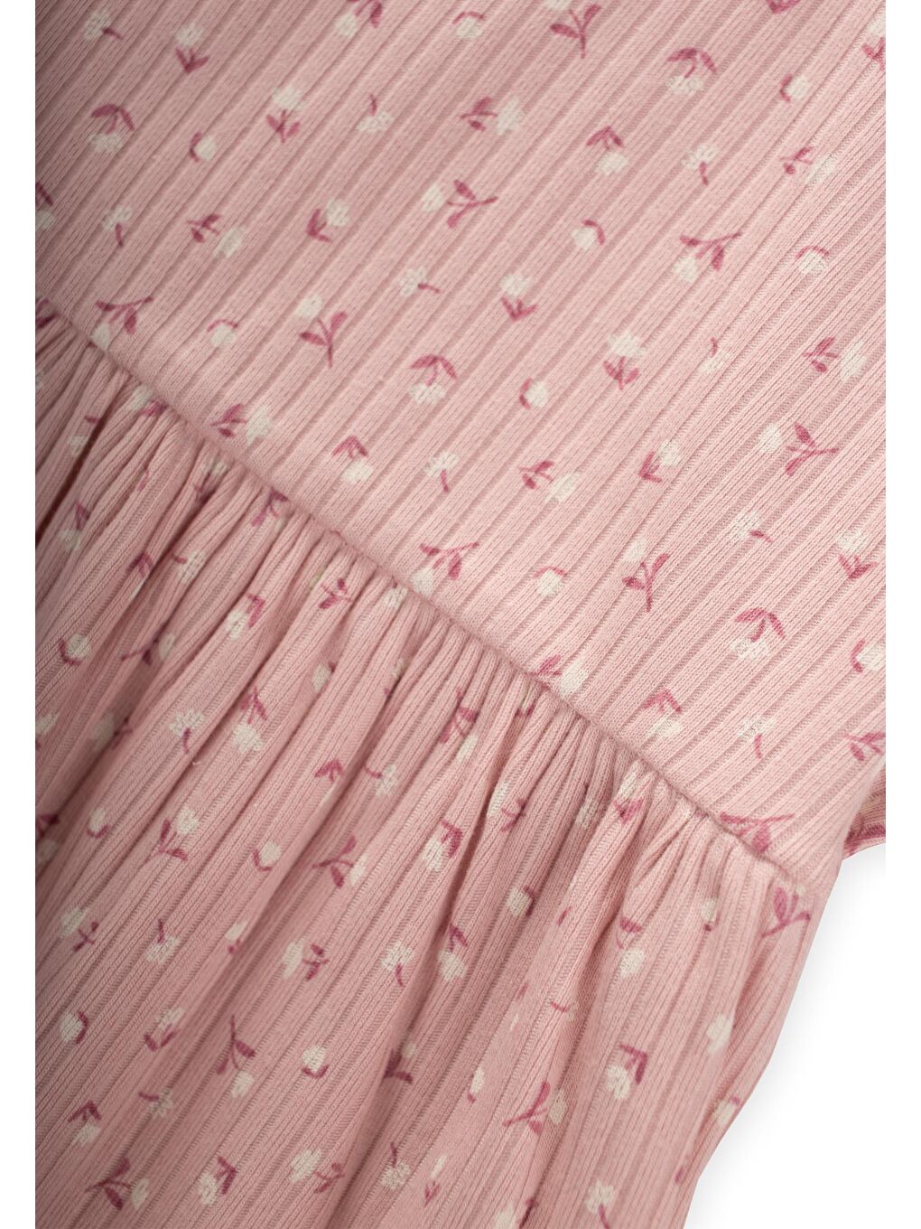 Desenli Fitilli Tunik Takım 1-8 Yaş Pudra Pembe-2