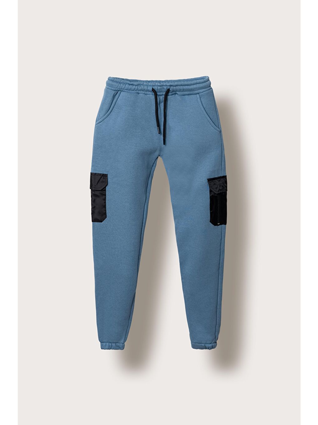 Mavi 3 İp İki Diz Mikro Kargo Cepli Sağ Cep Fermuarlı Erkek Çocuk Eşofman Altı