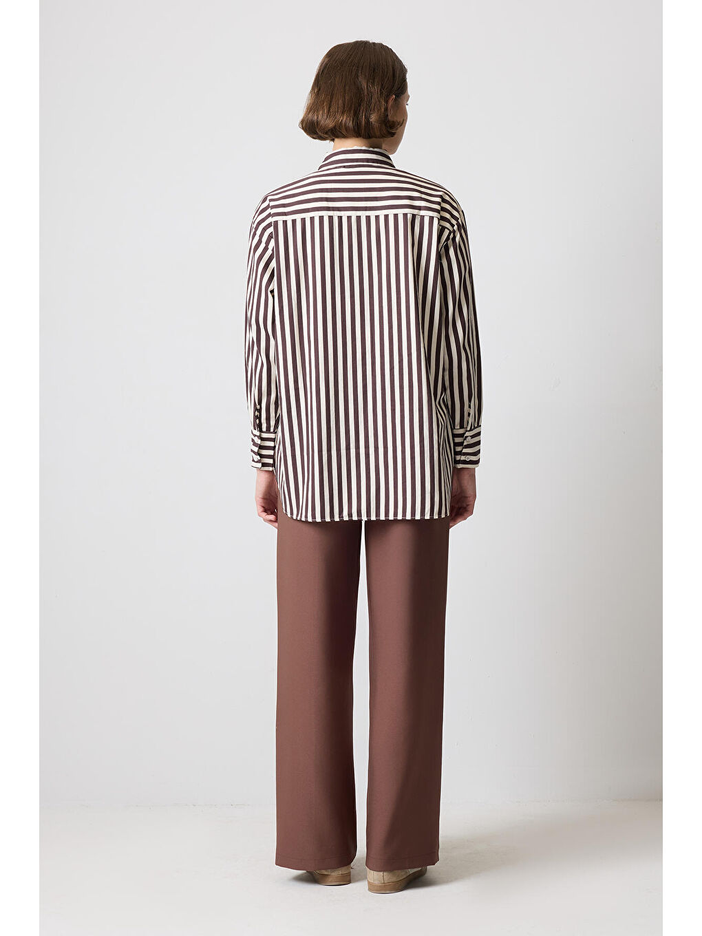 Kahverengi Çizgili Cepli Gömlek-3