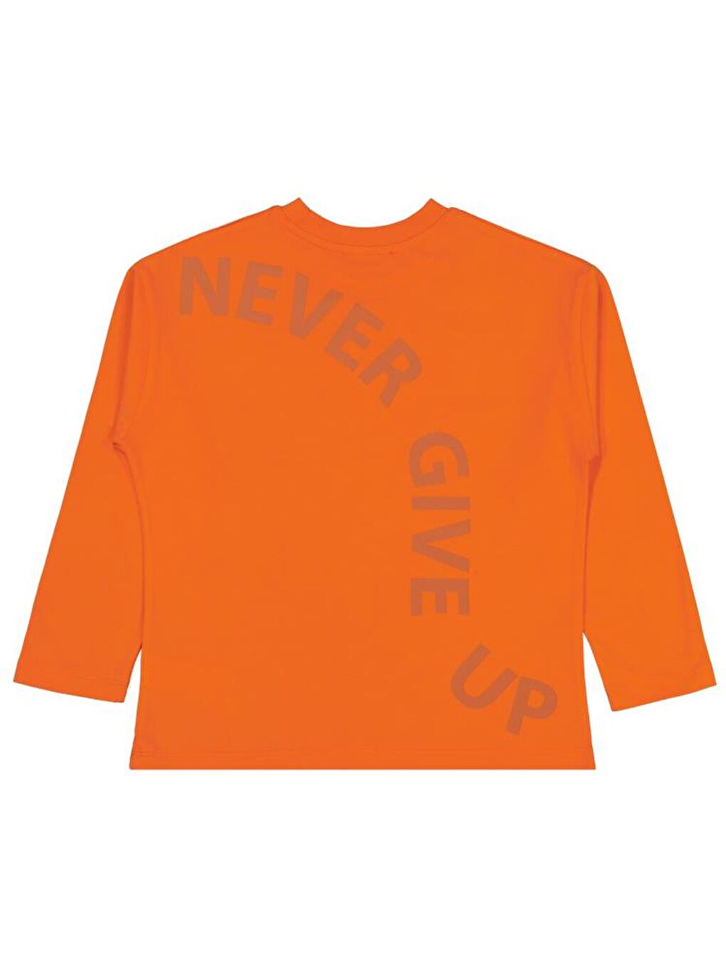 Boys Never Gıve Up Baskılı 10-13 Yaş Sweatshirt - Turuncu10-11 Yaş-1