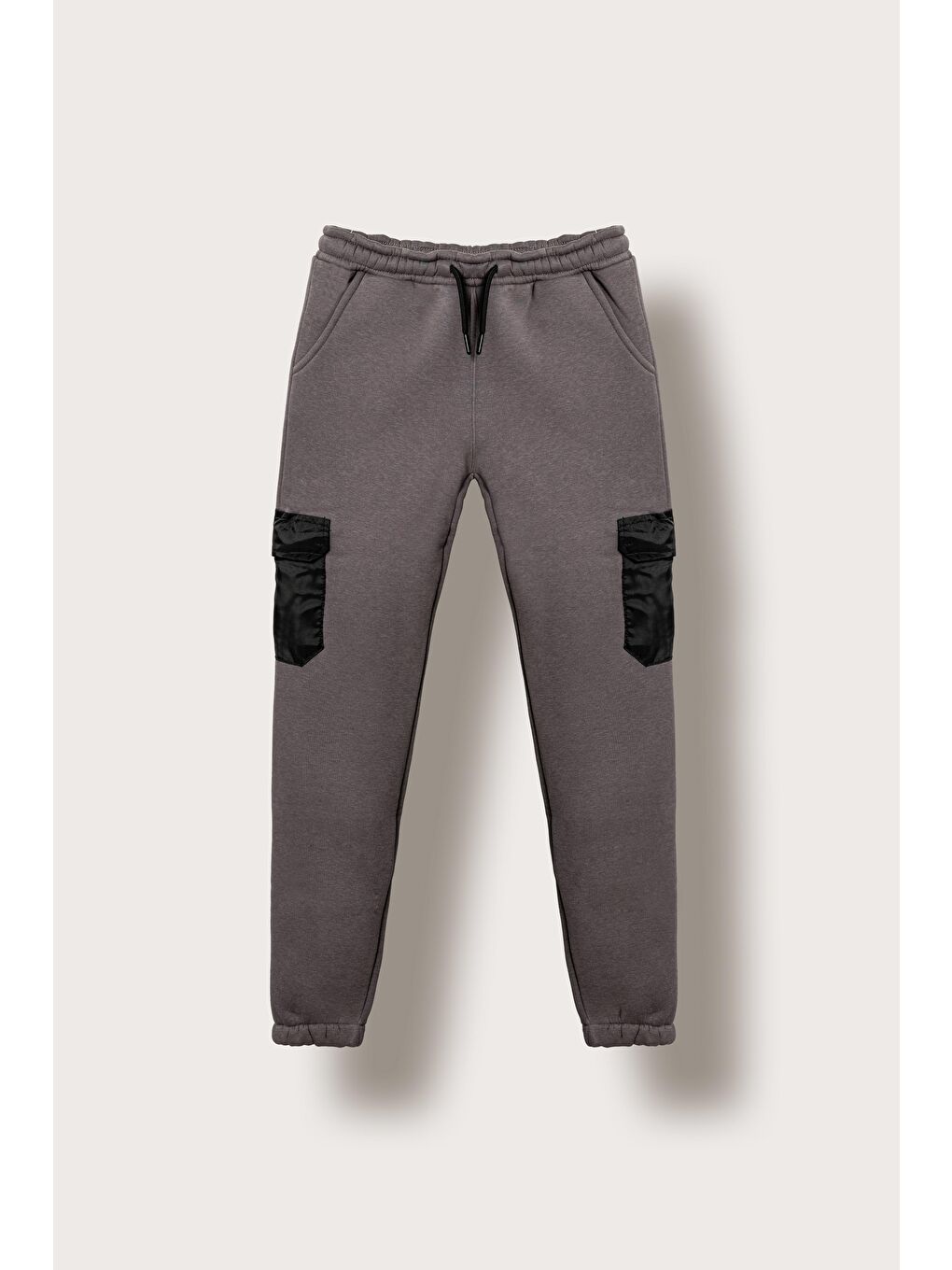 Gri 3 İp İki Diz Mikro Kargo Cepli Sağ Cep Fermuarlı Erkek Çocuk Eşofman Altı