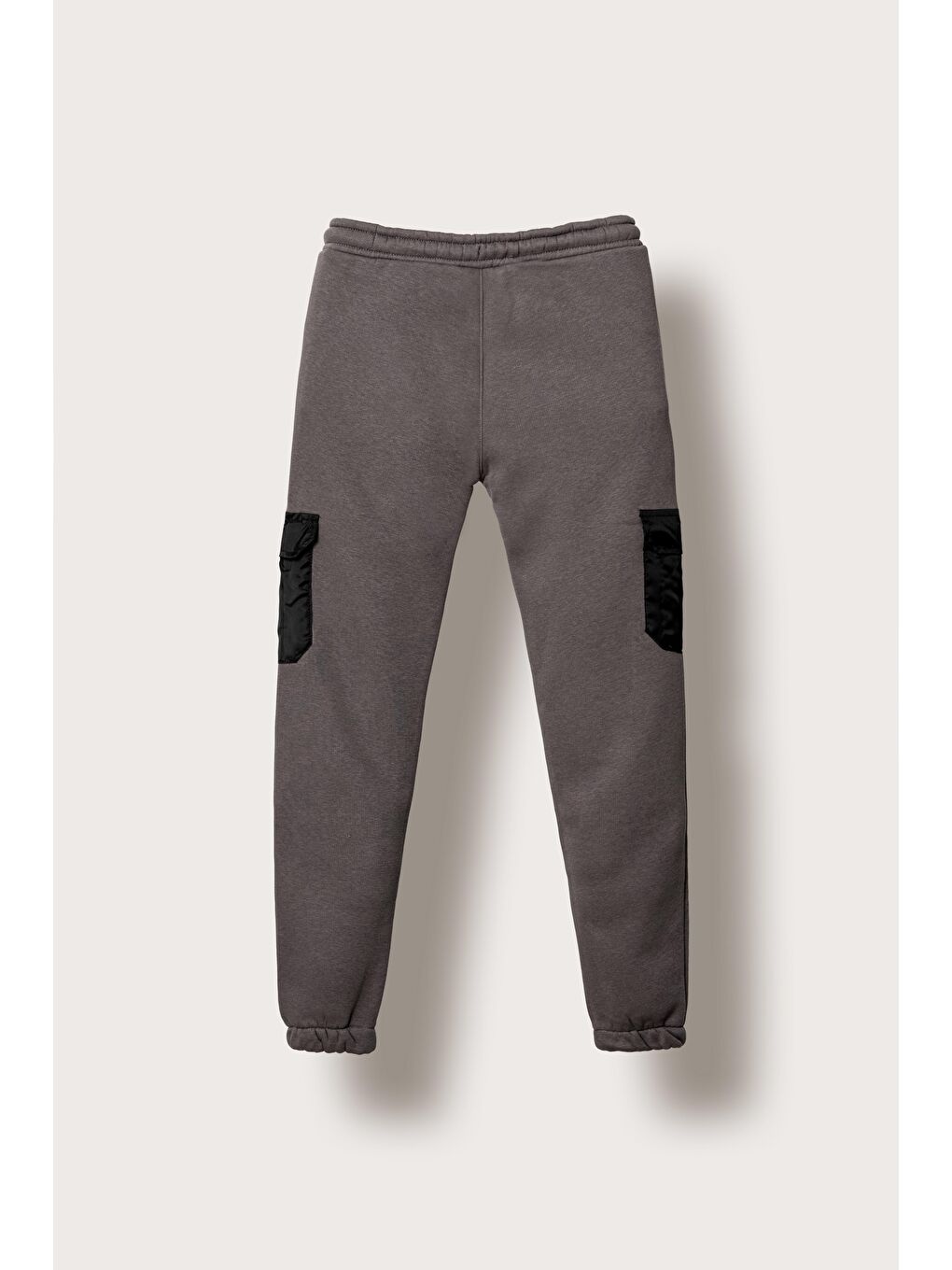 Gri 3 İp İki Diz Mikro Kargo Cepli Sağ Cep Fermuarlı Erkek Çocuk Eşofman Altı-5