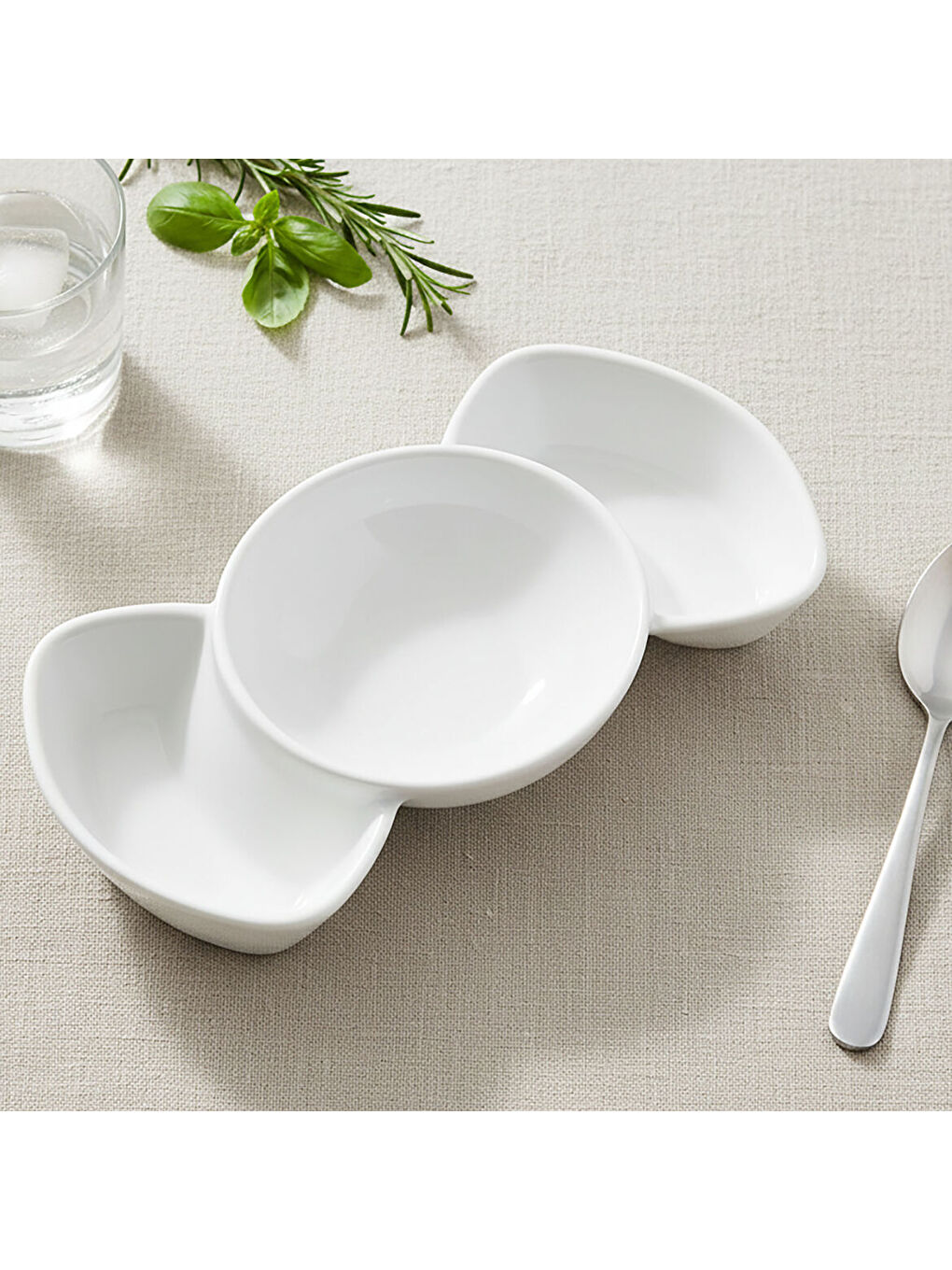 Ekru Sidney 3 Bölmeli 22 Cm Kase-1