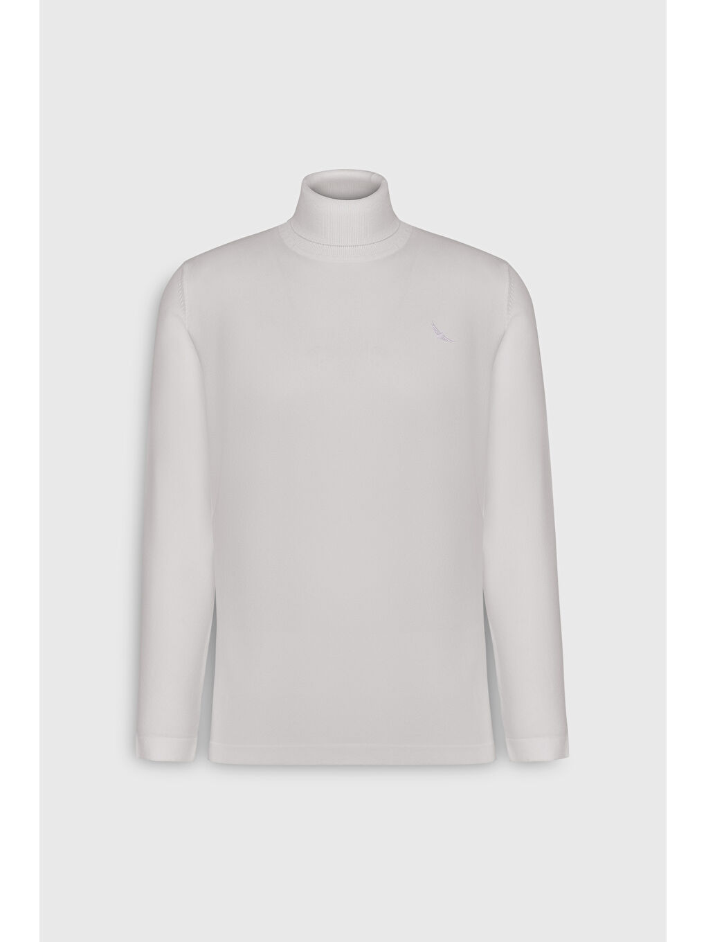 Erkek Ekru Sıcak Tutan Standart Fit Normal Kesim Tam Balıkçı Yaka Basic Triko Kazak