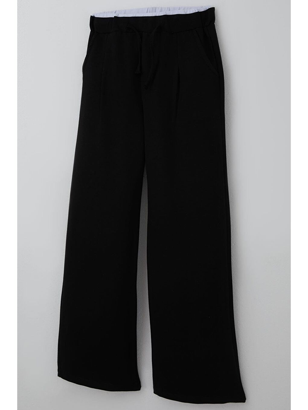 Kız Çocuk Eşofman Altı Bel Kısmı Lastik Detaylı Bağcıklı Cepli Siyah (9-14 Yaş)-2