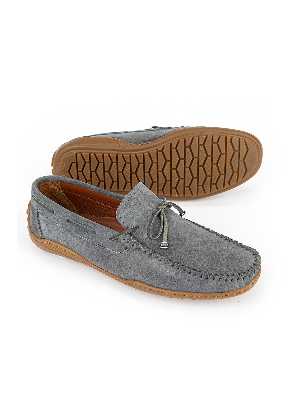 Erkek Hakiki Deri Günlük Ayakkabı 1611064Z041 Gri-3