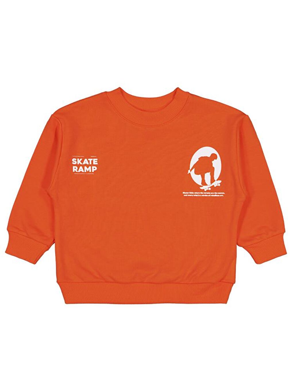 Boys Skate Start Baskılı 2-5 Yaş Sweatshirt - Turuncu 5-6 Yaş