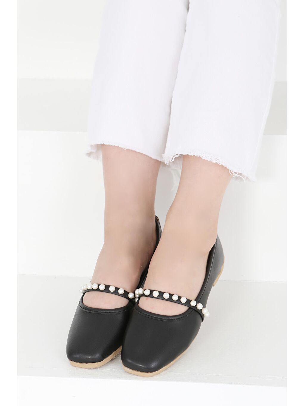 Kadın Siyah İncili Babet - 27400-3