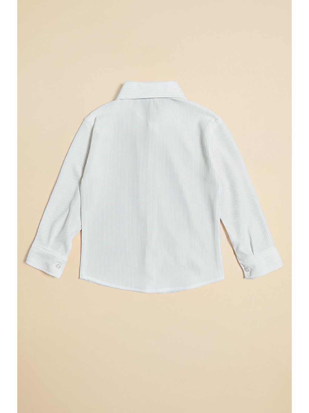 Beyaz Fitilli Düğmeli Erkek Çocuk Gömlek-1