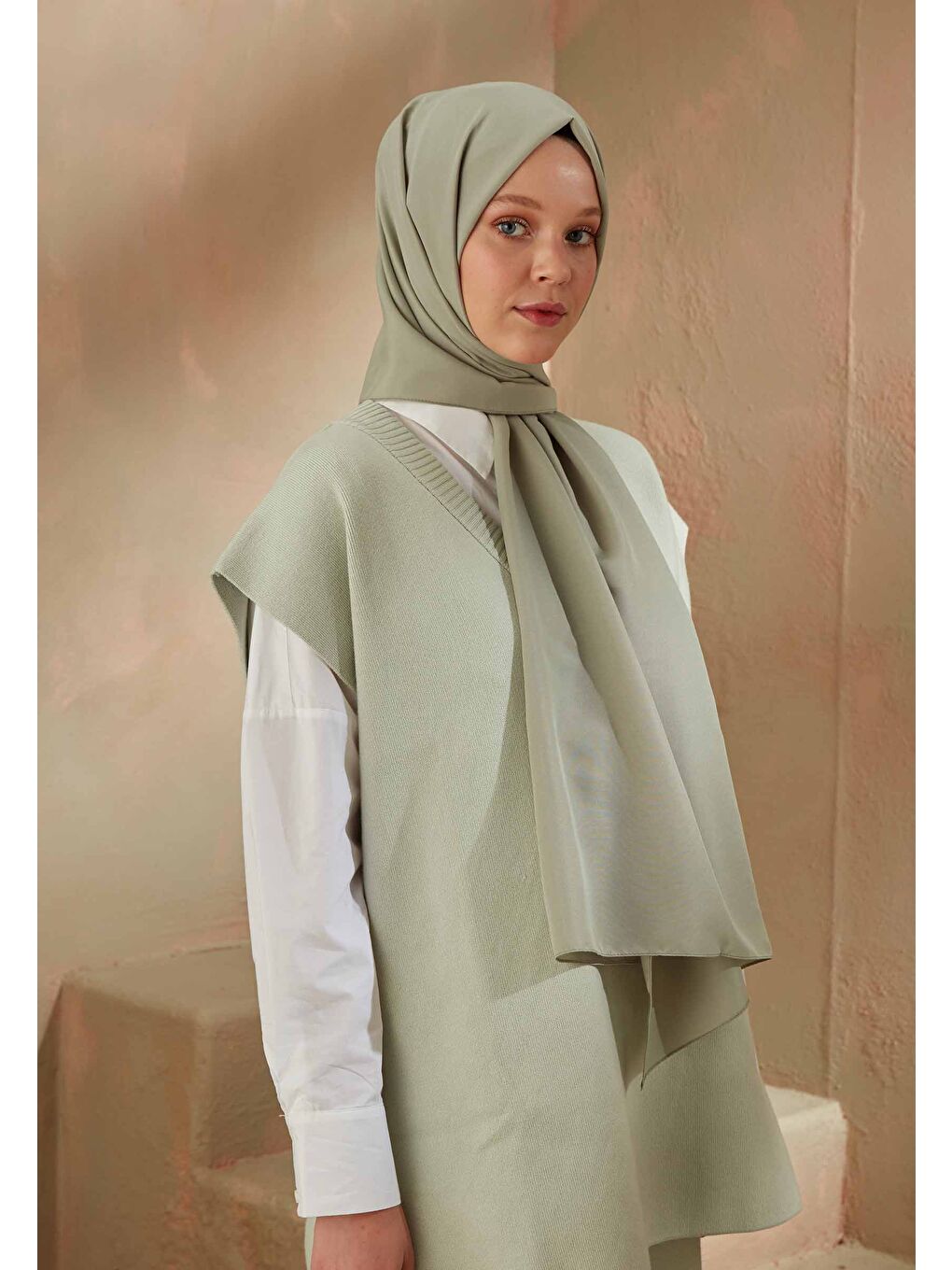 Pamuk Viskon Şal Uçuk Yeşil-1