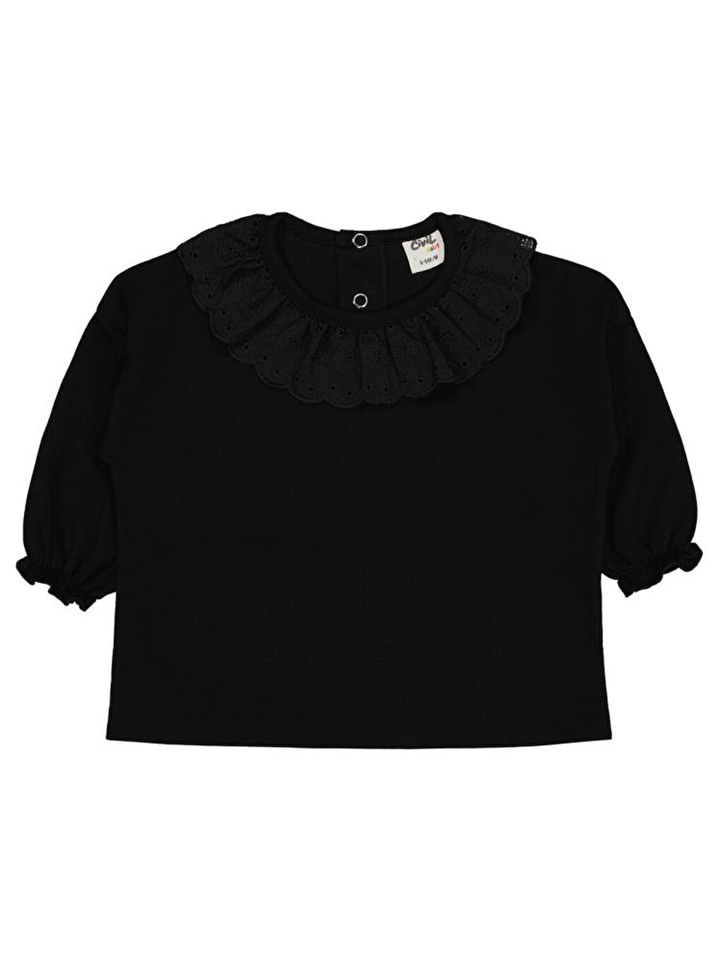 Baby Fisto Yakalı 6-18 Ay Sweatshirt - Siyah 6-9 Ay