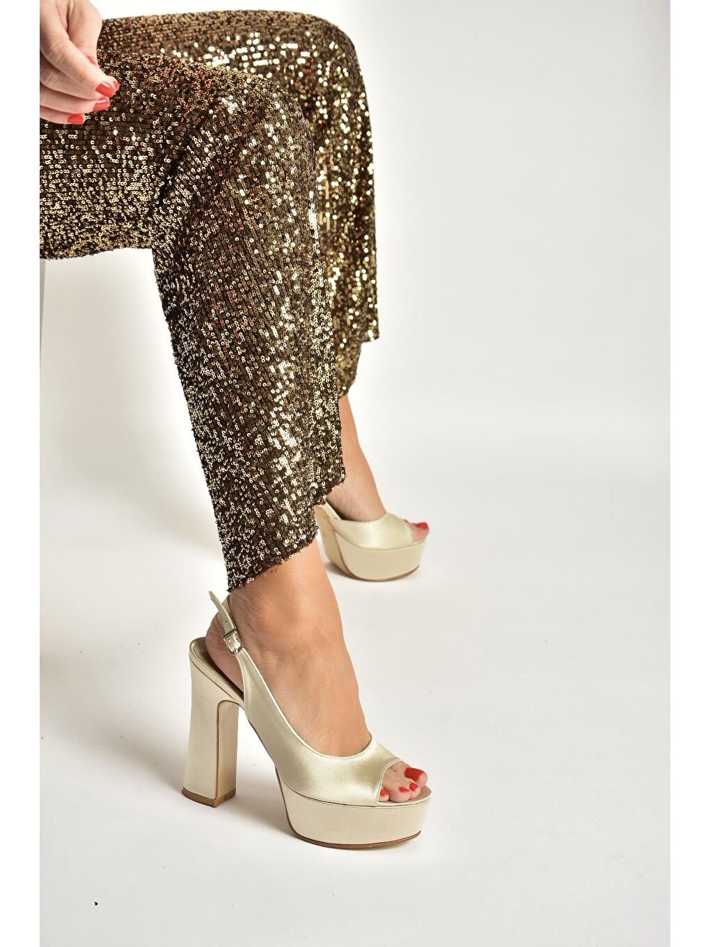 Bej Ten Kadın Topuklu Ayakkabı S246059904-3