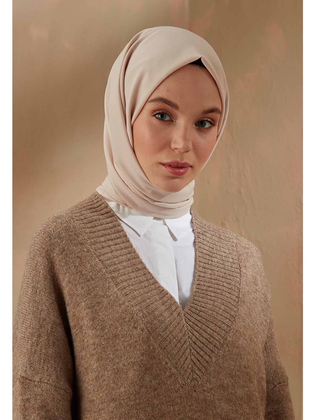 Pamuk Viskon Şal Bej-2