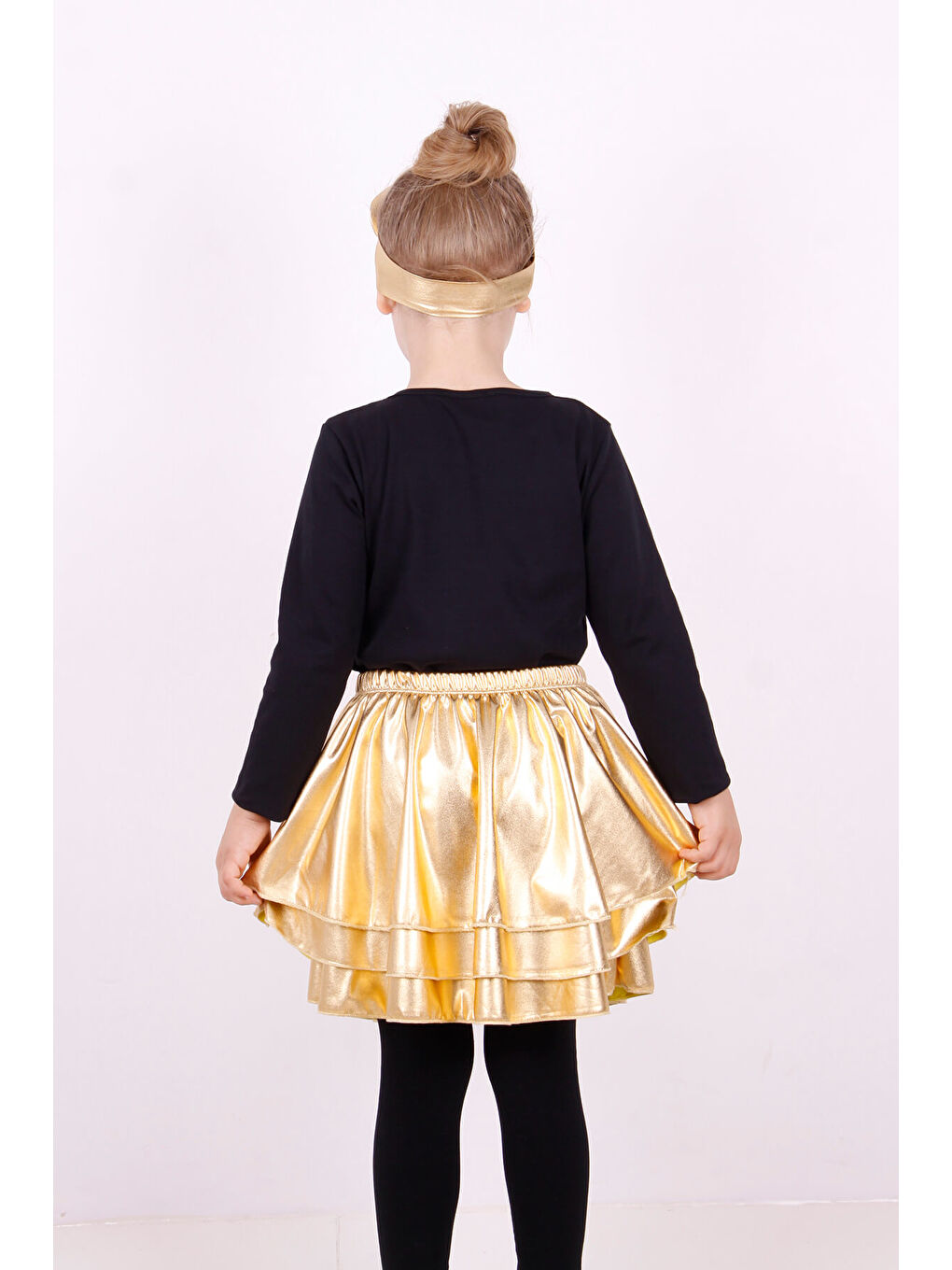 Siyah Kız Çocuk Fiyonk Detaylı Balerin Takımı-6