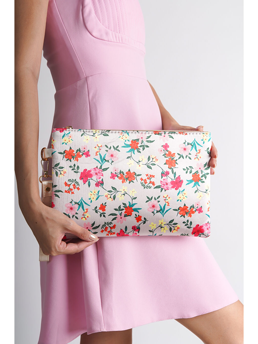 Bej Paris Kadın Clutch Çanta-1