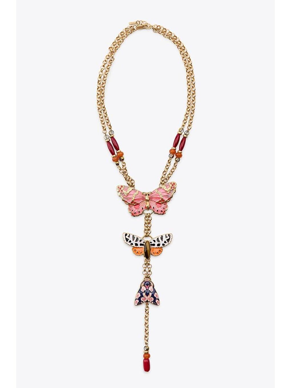 Sarı Kelebekli Uzun Kolye-2