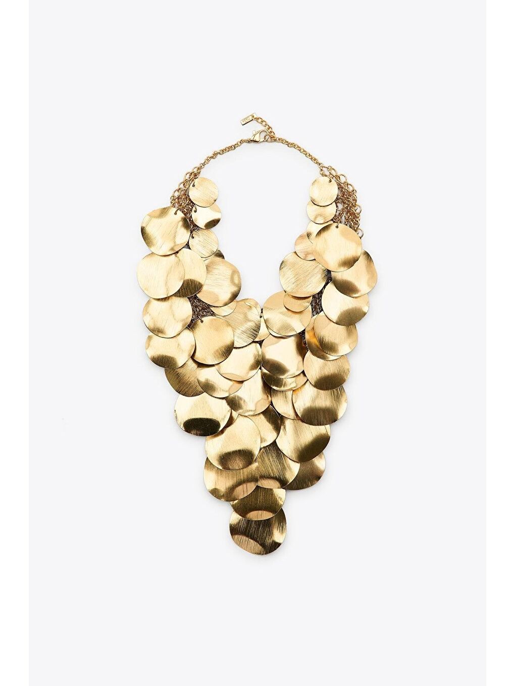 Sarı Metal Pullu Kolye